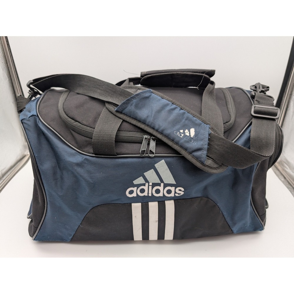Adidas Duffel Bag Black Navy Blue Gym Travel Sports Weekend Carry On 20 Inch